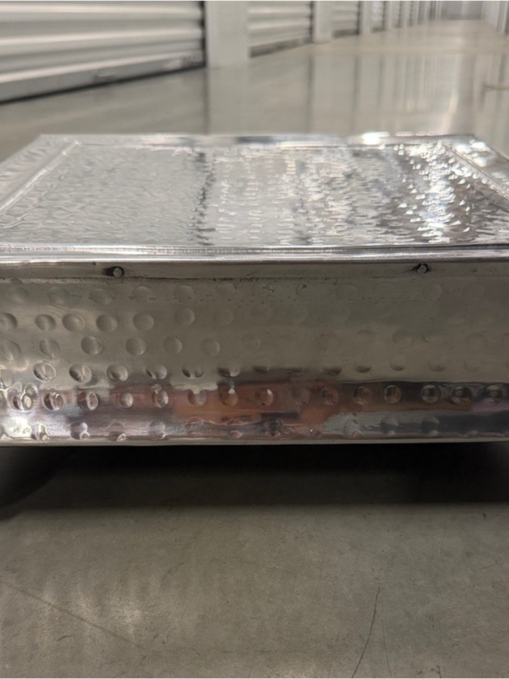 Hammered Metal Serving Tray – Silver